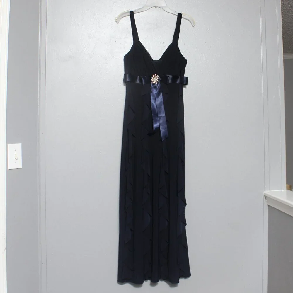 Xscape navy blue formal maxi dress